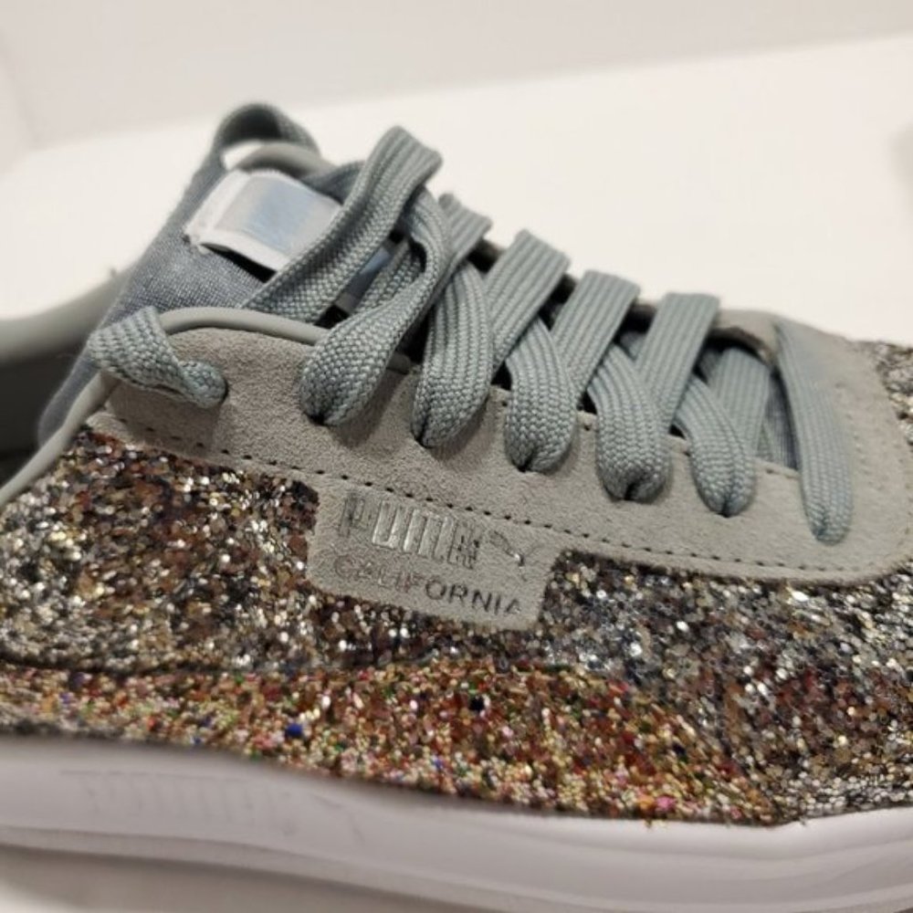PUMA California Glitz Sneakers silver Sz 9 - Picture 5 of 9